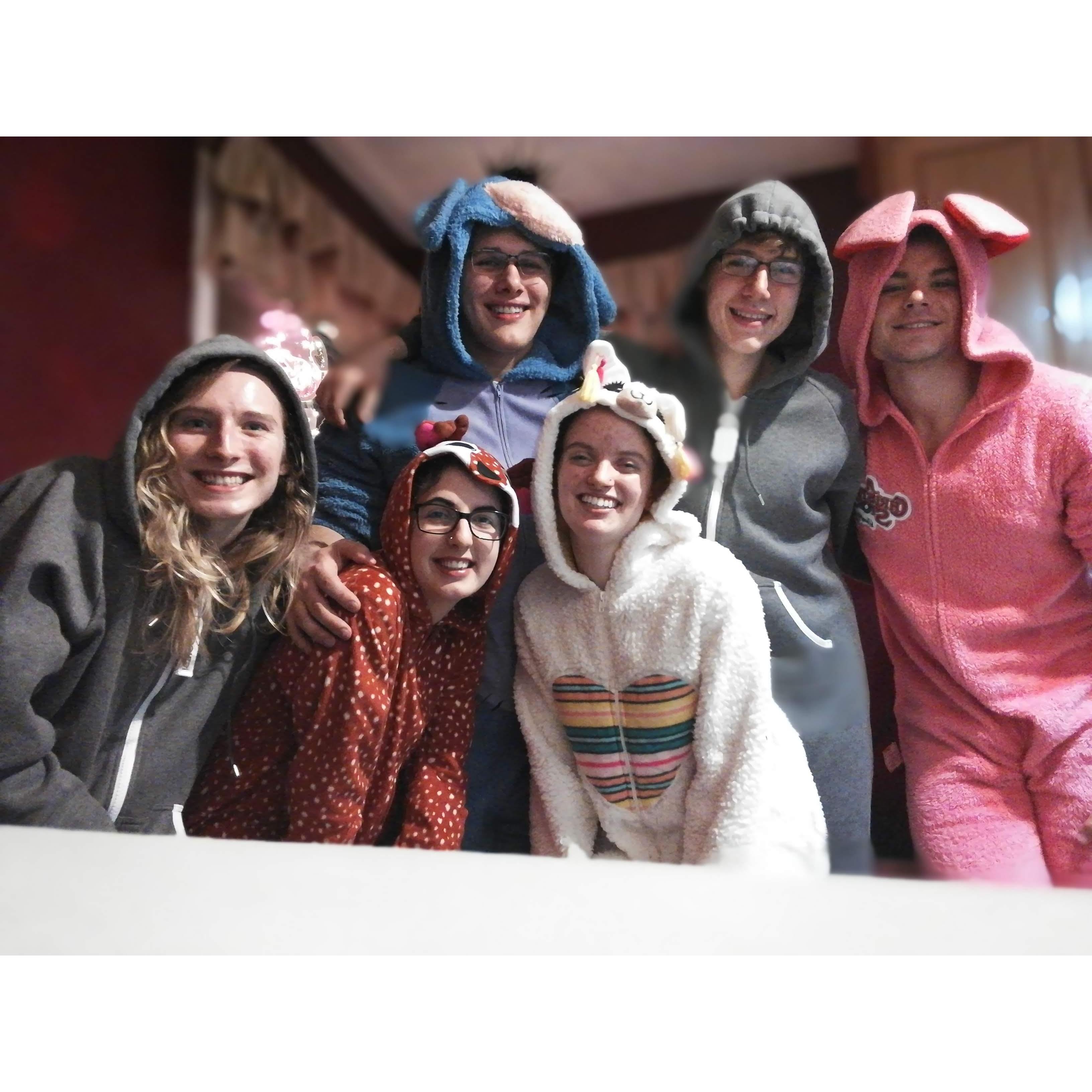Onesie party with the 2018-2019 housemates. Can you believe 6 of us lived in a 1,200 sqft, four bed 2 bath?