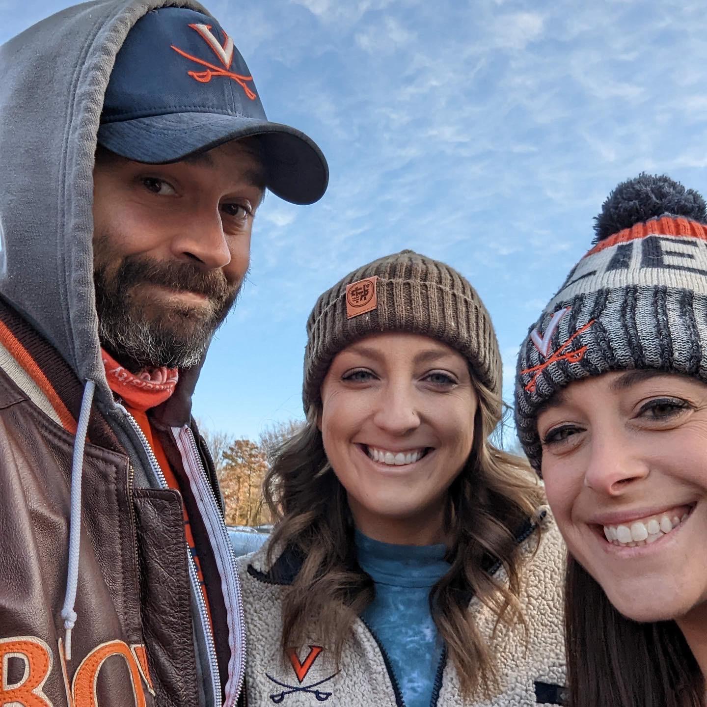 Cheering on the Hoo’s in Charlottesville with Christen and the Mizells! November 2021