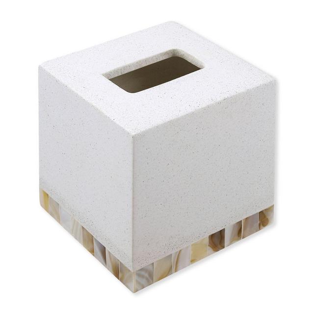 Spa Capiz Boutique Tissue Box Cover in White