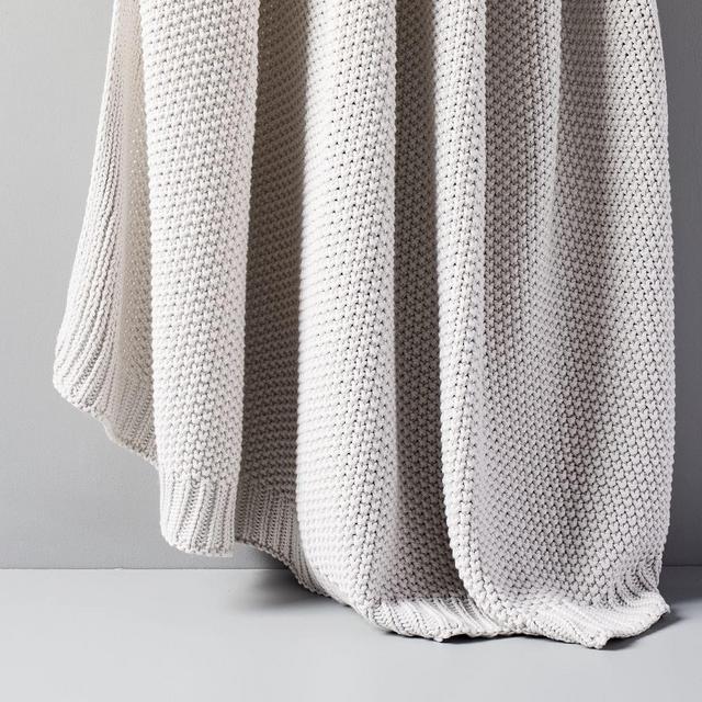 Cotton Knit Throw, 60"x80", Frost Gray