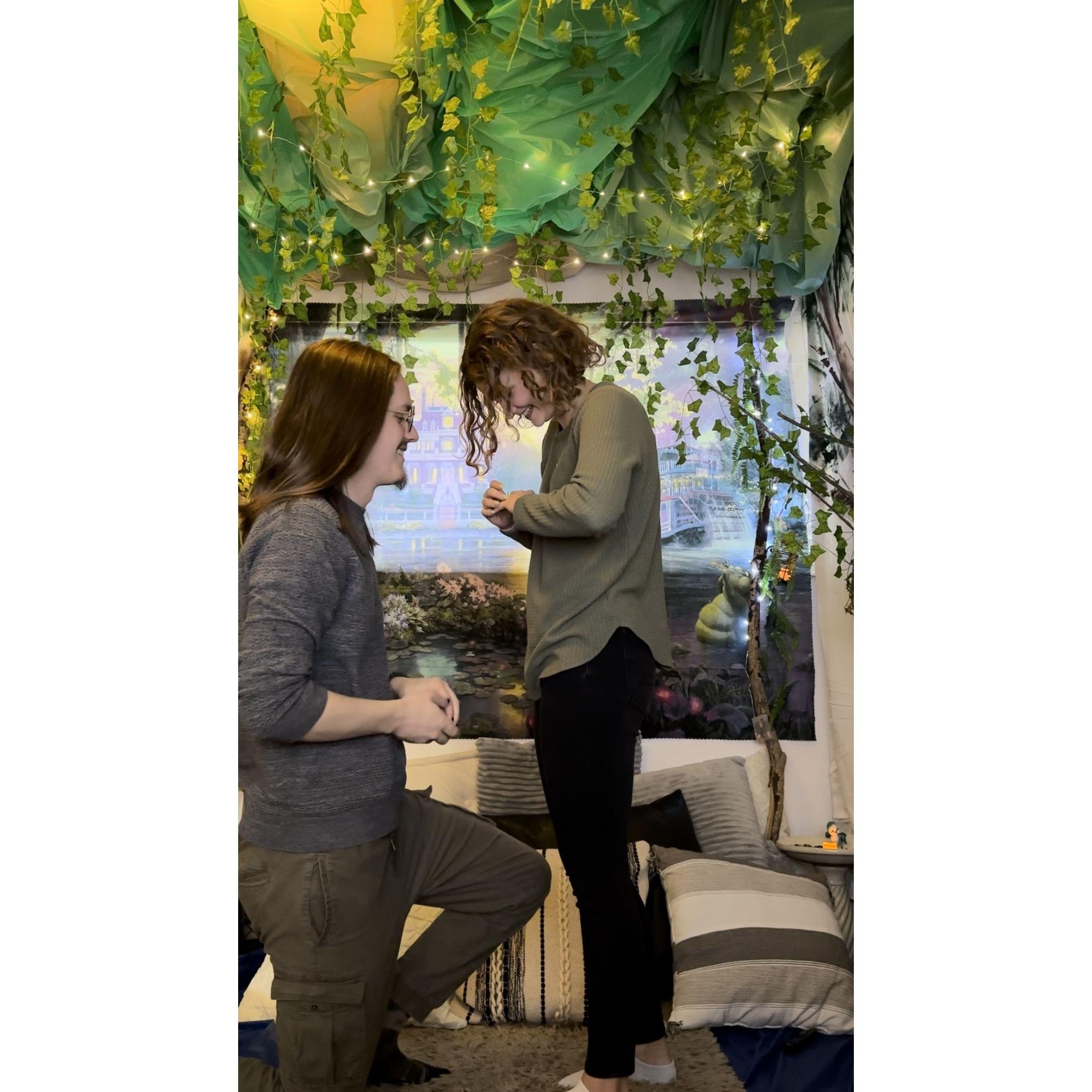 An actual photo from us getting engaged (this is exclusive content, you're welcome)