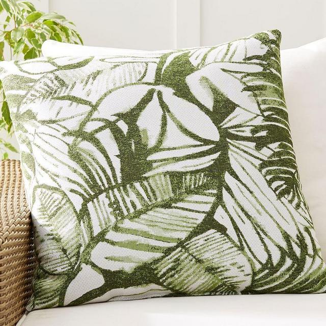 Sunbrella® All Over Palm Leaf Indoor/Outdoor Pillow, 24 x 24", Green Multi