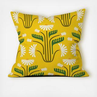 Stylised Daisies Throw Pillow