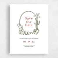 White Wedding Save the Date - Avondale Portrait