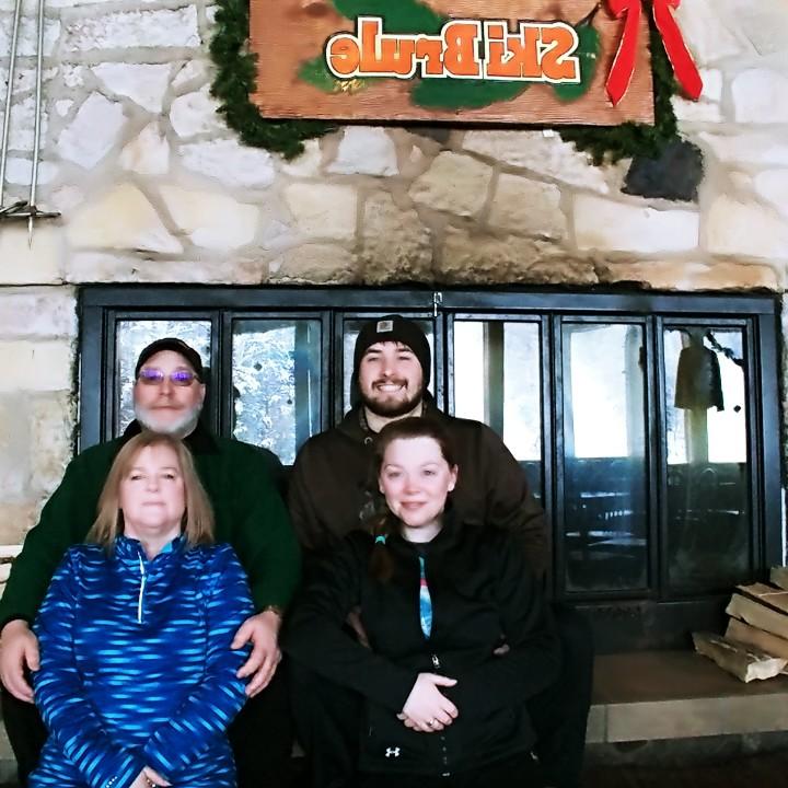 Taylor and Nathan with Taylor's parents at Ski Brule. February 11, 2019