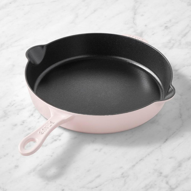 Staub Enameled Cast Iron Traditional Deep Skillet, 11", Pink Peony