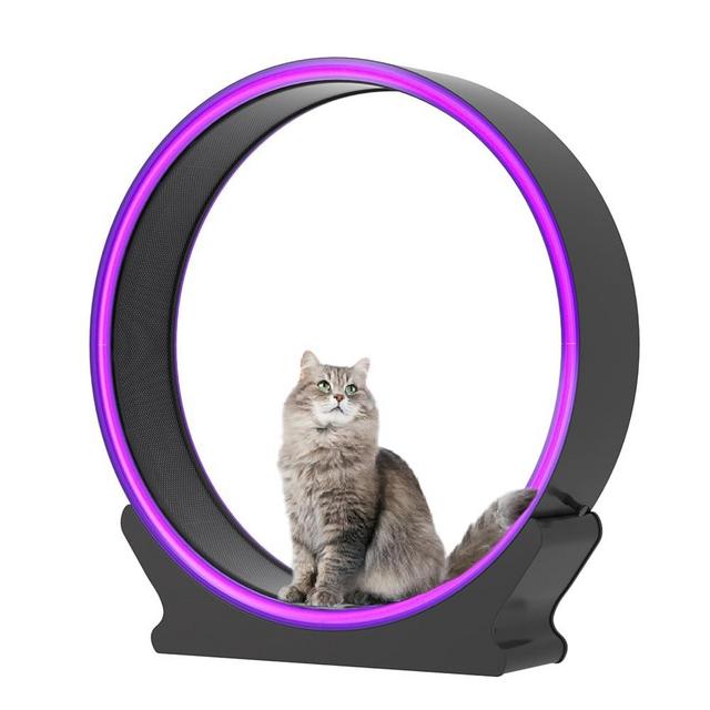 Hrokz Cat Exercise Wheel Indoor Extra Large, 40 inch Cat Running Wheel Exerciser for Indoor Cats, Snail-Shape Heavy Cat Treadmill with Scratcher & Storage…