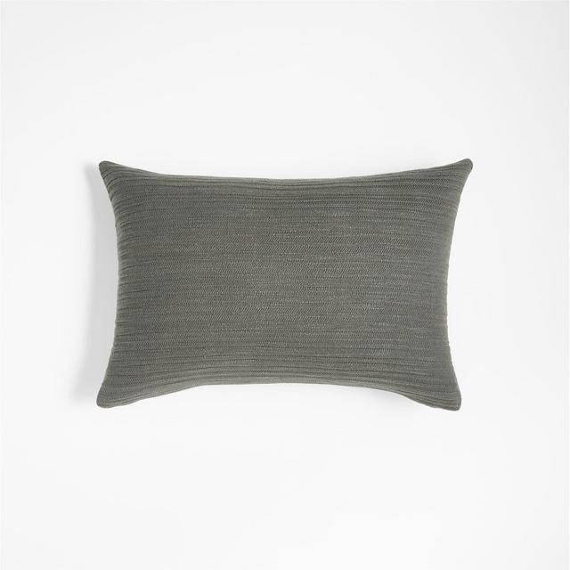 Correto 22"x15" Dark Grey Textured Pillow Cover with Down-Alternative Insert