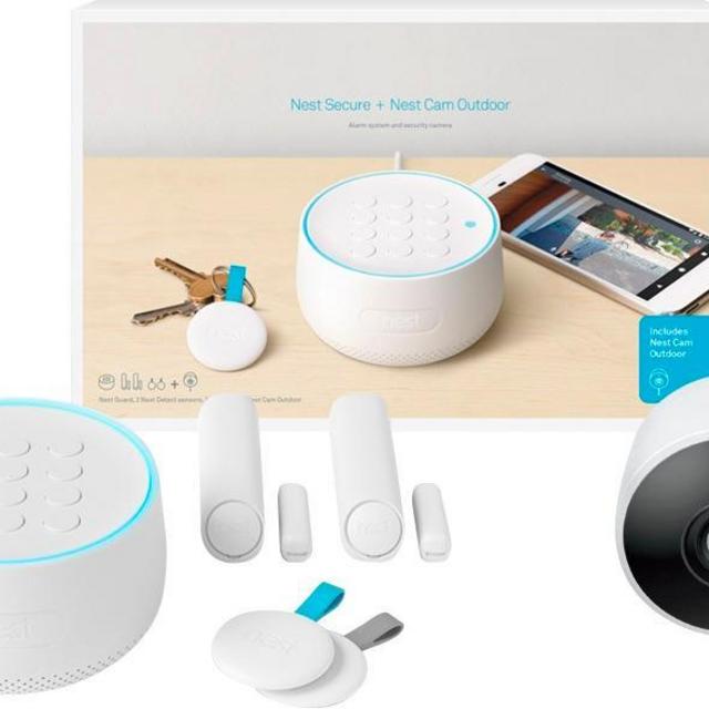 Google - Nest Secure Alarm System with Nest Cam Outdoor - White