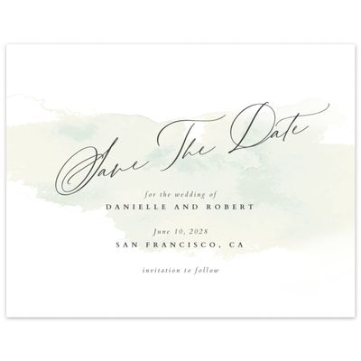 Green Modern Wedding Digital Save the Date - Lombok Landscape