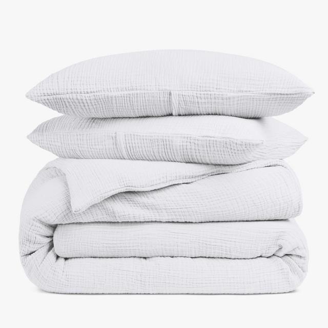 Cloud Cotton Duvet Cover Set - White: King/Cal King