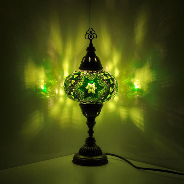 10 Variation Turkish Lamp Mosaic Table Lamp | Turkish Moroccan Lamp | Handmade Tiffany Night Lamp | Mosaic Glass Bedside Night Lamp&Led Bulb