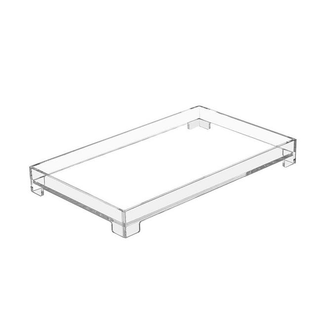 DELIPPLY Vanity Bathroom Tray, Acrylic Rectangle Decorative Catchall Organizer Storage Tray (Medium-Clear)