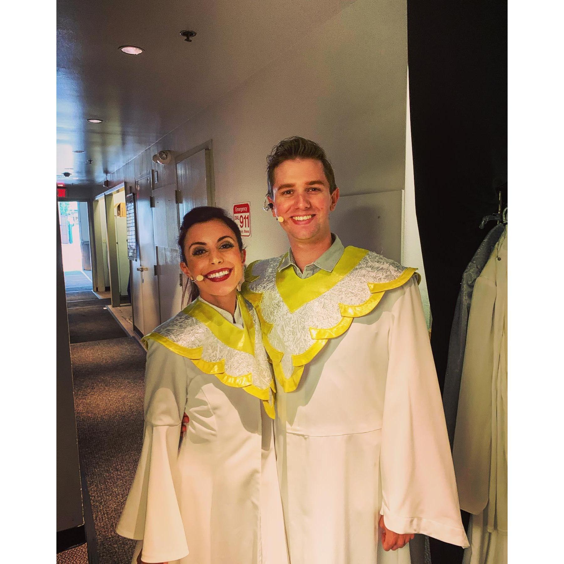 After the Oz Tour, we were fortunate to do another show together. This time...at Seaworld! Here we are getting ready for a performance of O Wondrous Night! 
Christmas, 2019