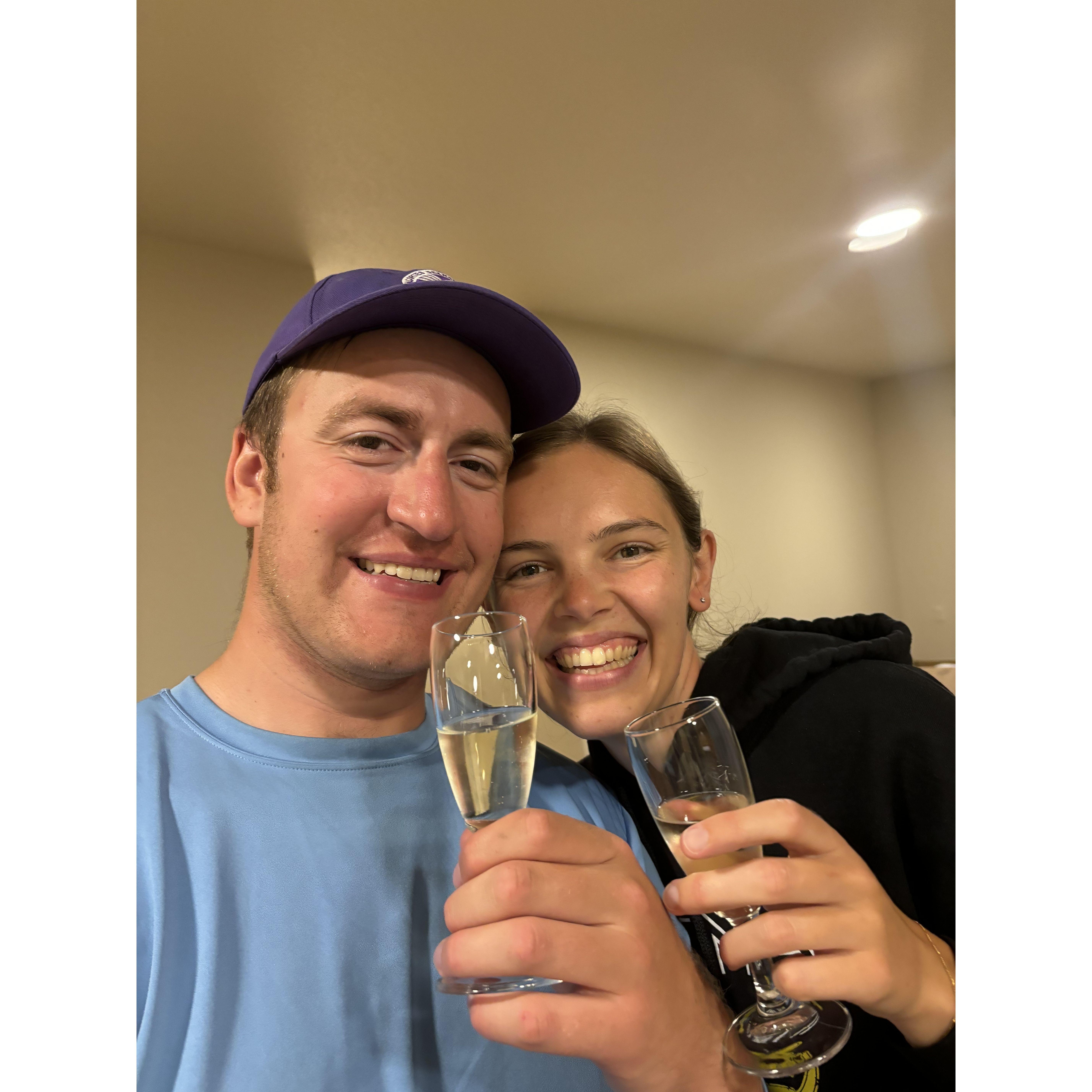 Celebrating no more long distance!!