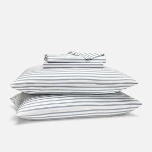 Classic Percale Core Sheet Set, King, Tandem Stripe in Storm