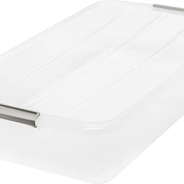 IRIS 50 Quart Underbed Buckle Up Box, Clear