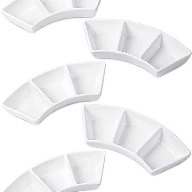 Delling Ceramic Dipping Bowls/Dipping Sauce Bowls Set - 3 Oz Dipping Sauce Dishes- Small Sauce Cups/Bowls for Sushi, Tomato Sauce, BBQ or Other Dinner - Great for Different Sauce and Dip, Set of 5