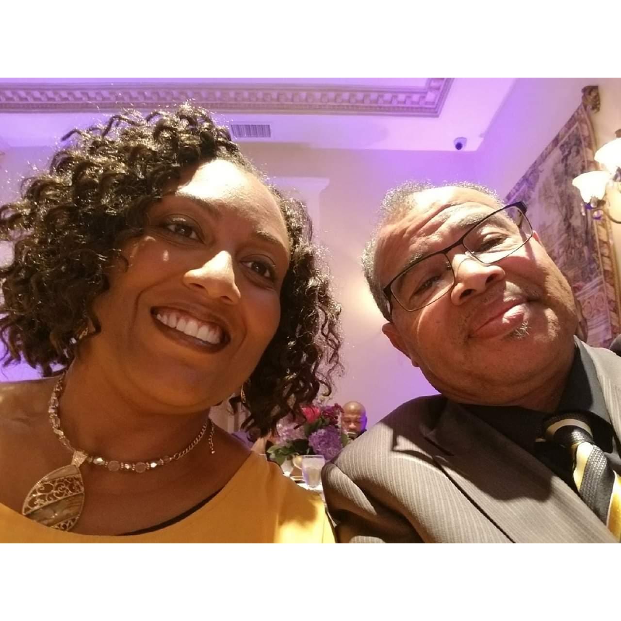 Having fun at our friend's child's wedding!
