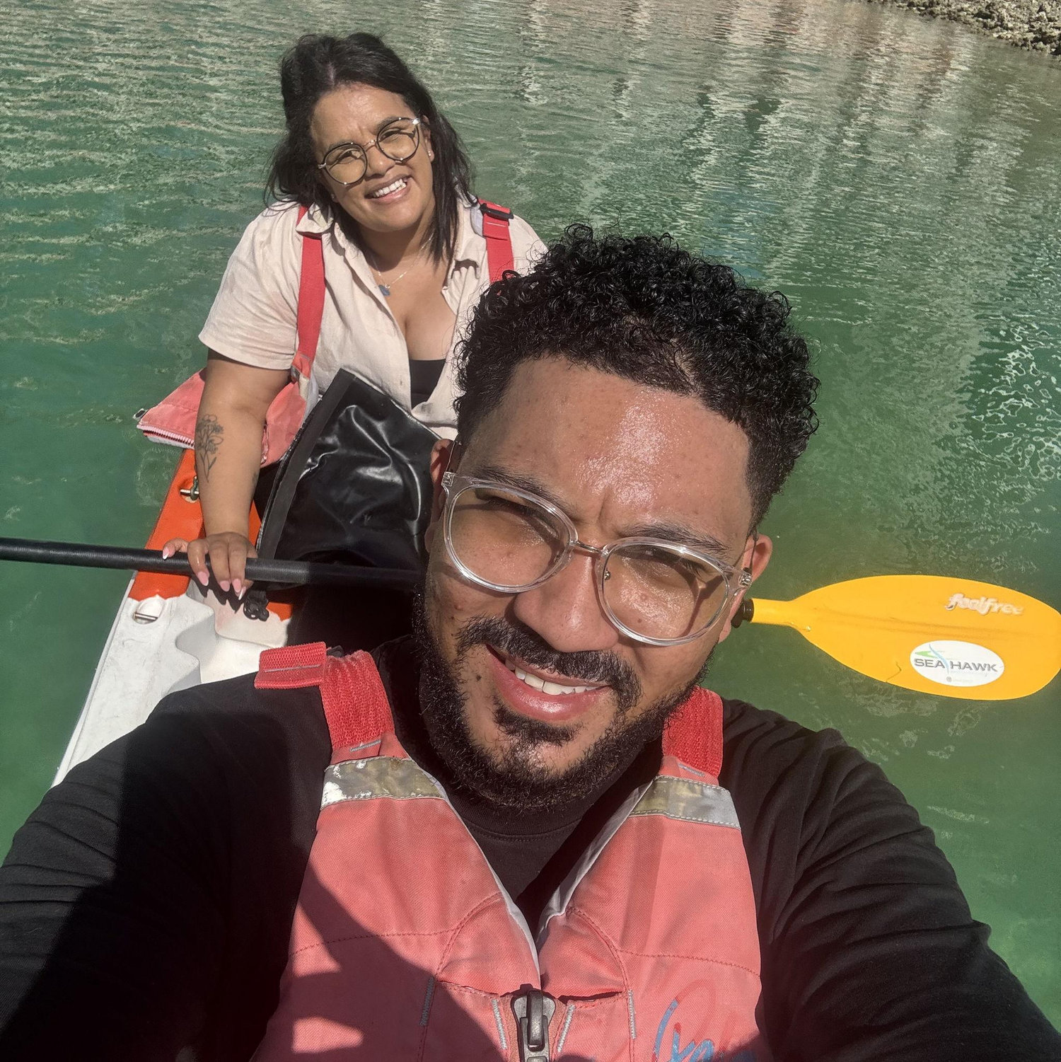Two hearts, one kayak.