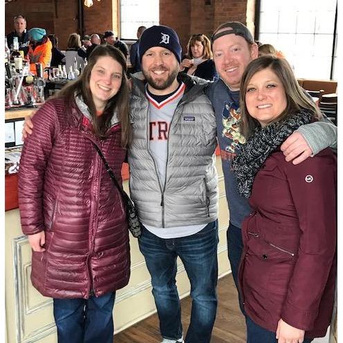 Katie, Dan, Brendan, and Lindsey on Opening Day in Detroit.