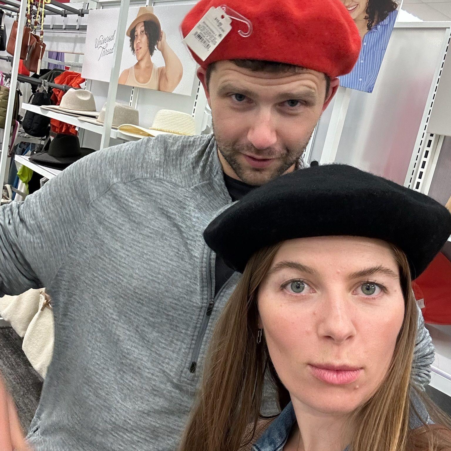 Grabbing some last minute items to make sure we fit in for our France trip