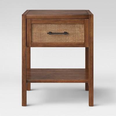 Warwick Wood & Rattan Side Table Brown - Threshold™