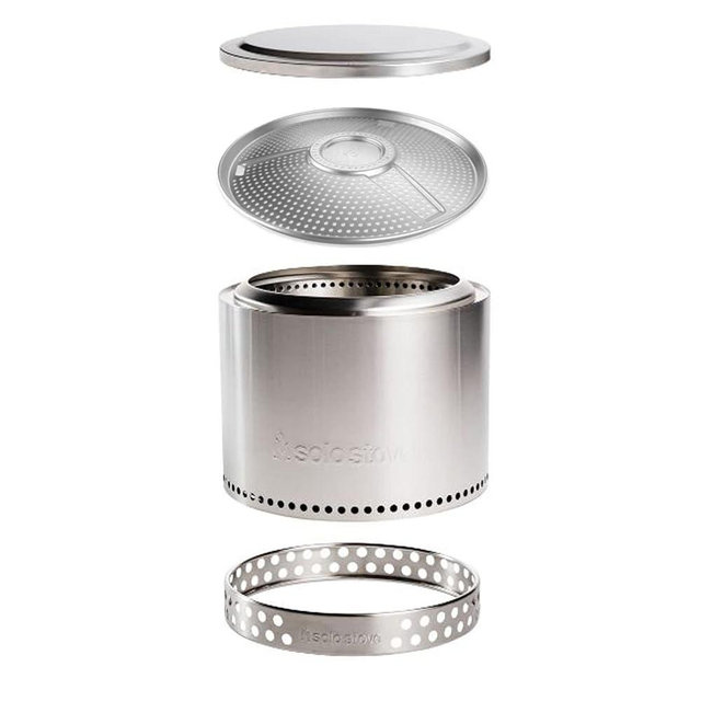 Solo Stove Bonfire Essential with Pellet Adapter Bundle | Smokeless Portable Stainless Steel Fire Pit with Stand,Lid, Carry Case, Removable Ash Pan & Pellet Adapter | Ideal for 4–6 People