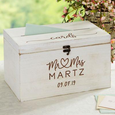 Infinite Love Personalized Wedding Wood Card Box