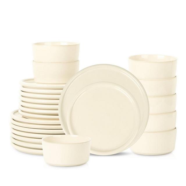Stone Lain 24pc Eden Stoneware Dinnerware Set Beige