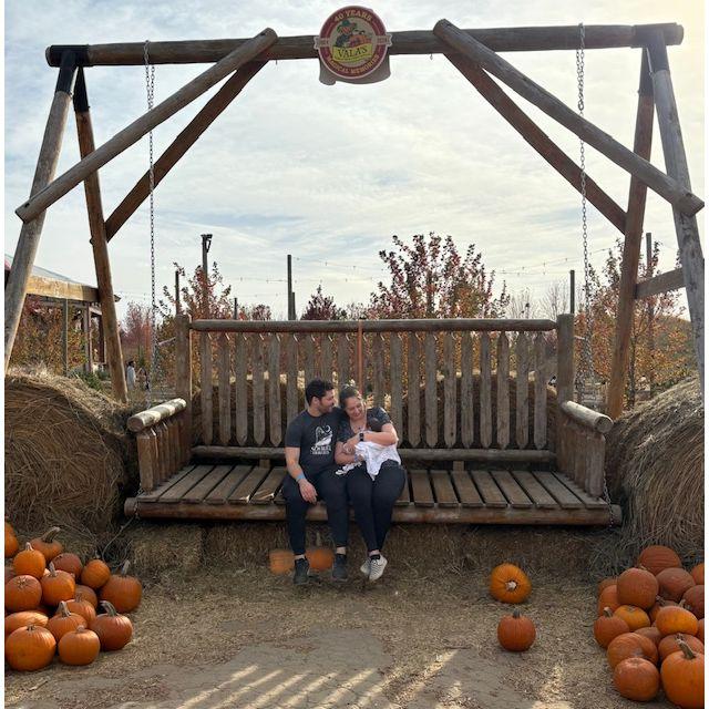 Evelyn's (and Camryn's) first trip to Vala's Pumpkin Patch