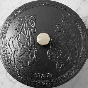 Staub Enameled Cast Iron Essential French Oven with Horse Lid, 5-Qt.