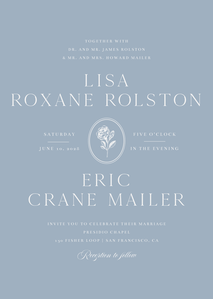Grandiflora Portrait | Powder Blue | Zola Wedding Invitations