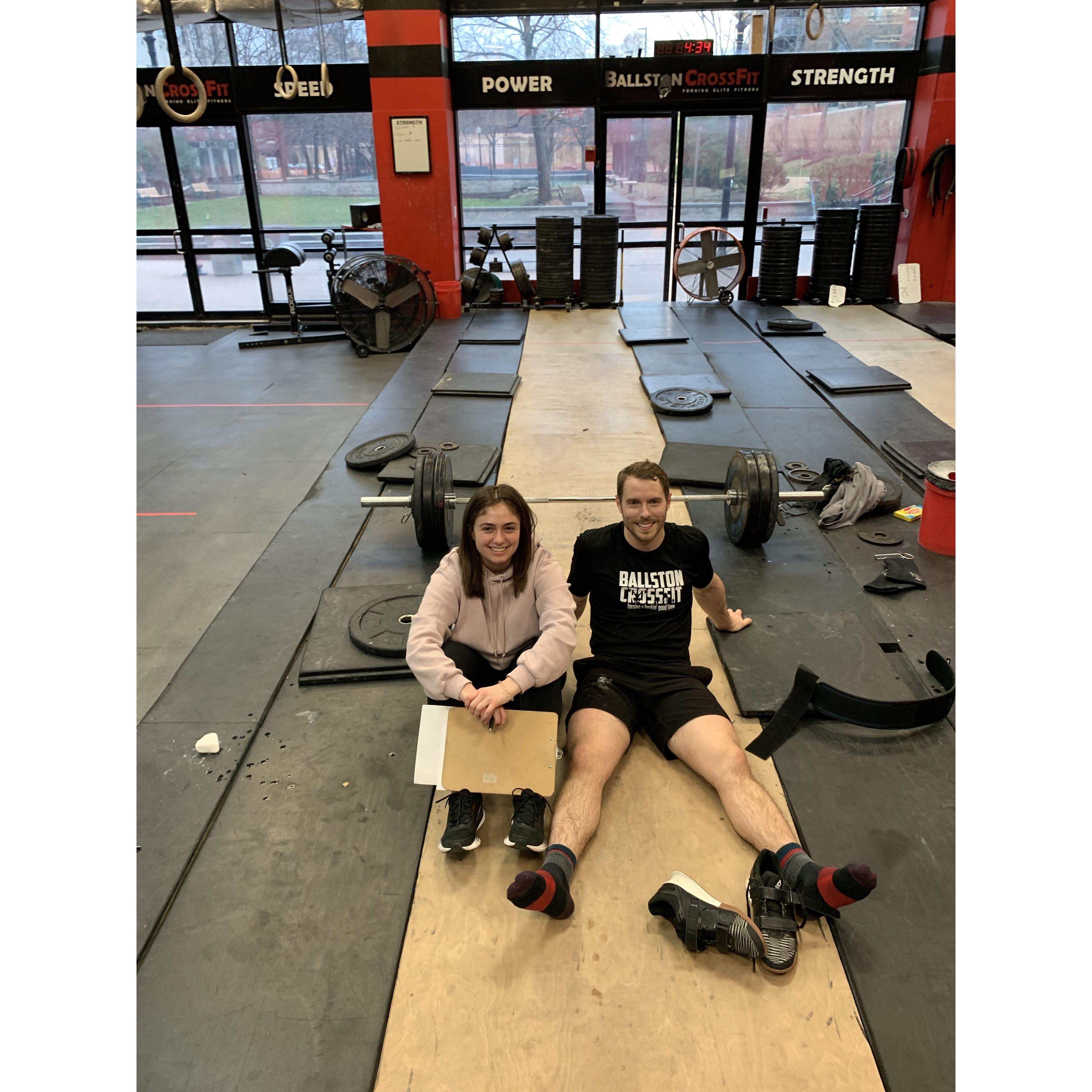 February 2023 - the first time Emily had the honor of judging Logan's participation in the CrossFit Open