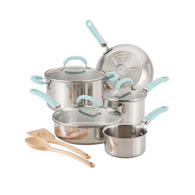 Rachael Ray Create Delicious Stainless Steel 10-Pc. Cookware Set