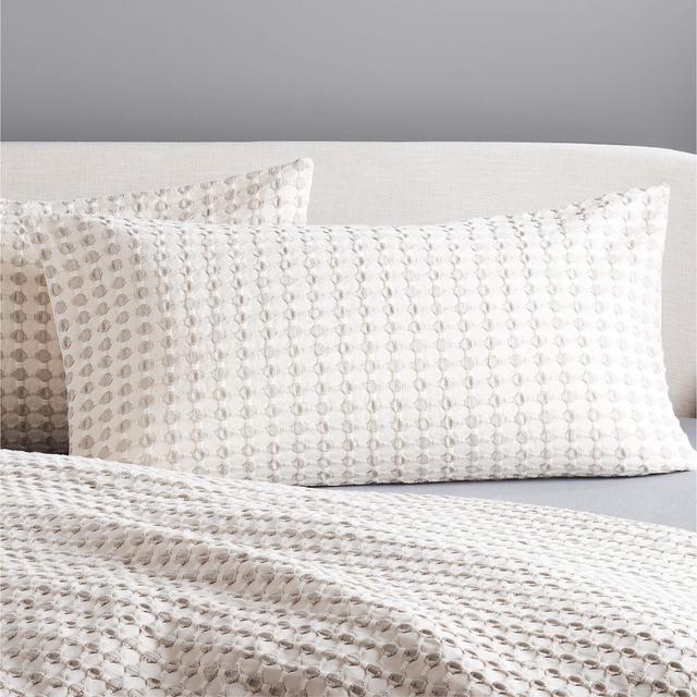 Estela Grey and White Organic Cotton King Shams Set of 2