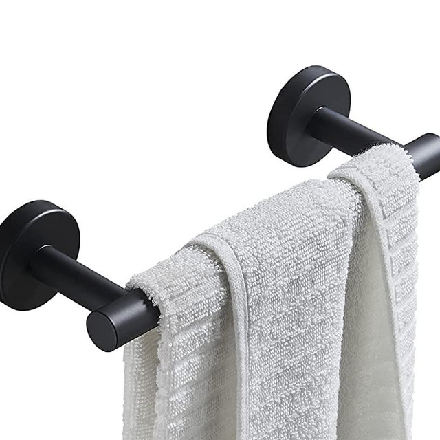 Hand Towel Holder for Bathroom Hardware Set, SUS304 Stainless Steel Towel Bar, 9-Inch Matte Black Bathroom Accessories Towel Rack, Wall Mounted.