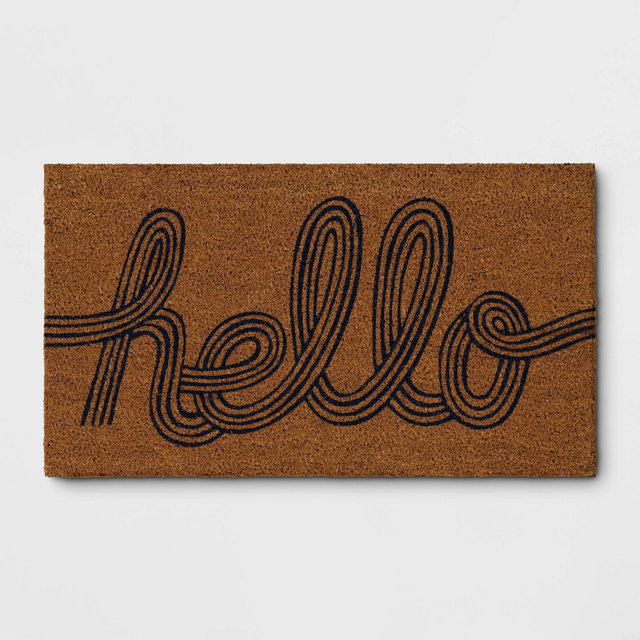 1'4"x2'4" 'Hello' Coir Doormat Blue - Room Essentials™