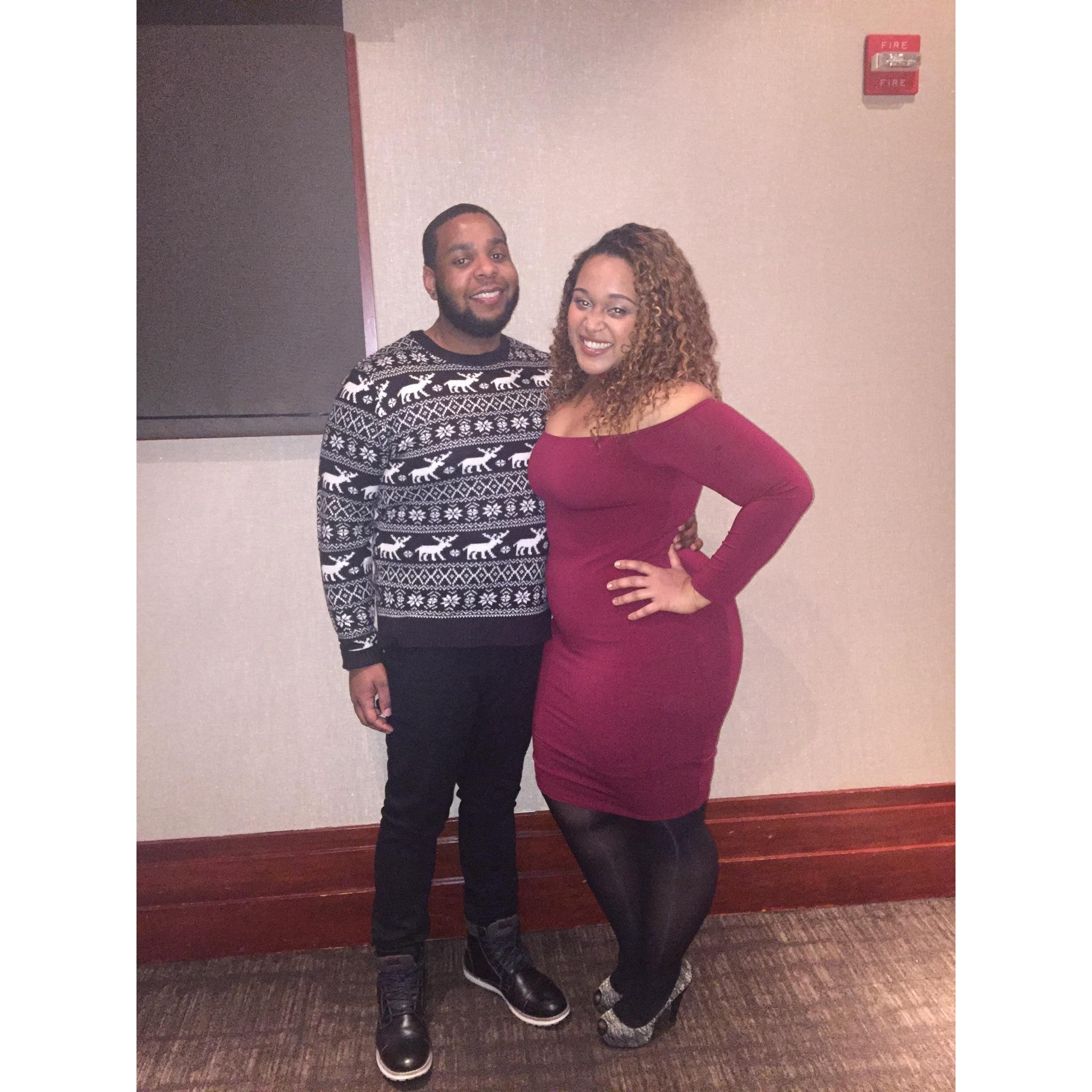 2016 Christmas celebration dinner during Joanna's last year as a dental assistant
