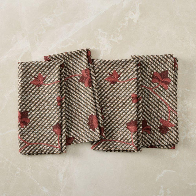 Arun Floral Napkin, Red, Set of 4