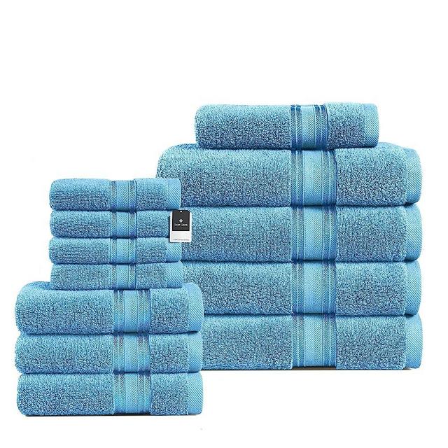 LANE LINEN Luxury Bath Towels Set - 12 Piece Set, 100% CottonBathroom Towels, Zero Twist, Shower Towels, Extra Absorbent Bath Towel, Super Soft, 4 Bath Towels, 4 Hand Towels, 4 Wash Cloths - Blue