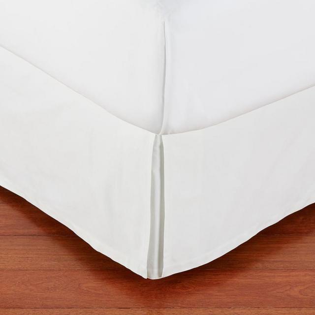 PB Basic Pleated Bed Skirt, 14" Drop, Queen, Organic Cotton Twill White