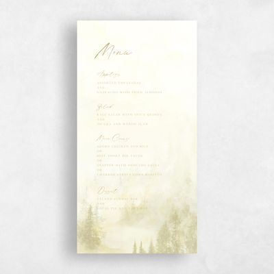 Dijon, Yellow Wedding Menu - Forest