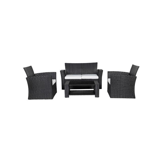 Outdoor Patio Conversation Sofa Set with Cushions, 4 Piece