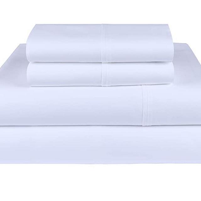 Threadmill Home Linen 1200 Thread Count White King Sheet Sets - 100% Certified American Grown Supima Cotton Sheets, Super Luxury 4 Piece Set for King Size Bed with Deep Pocket, Smooth Sateen