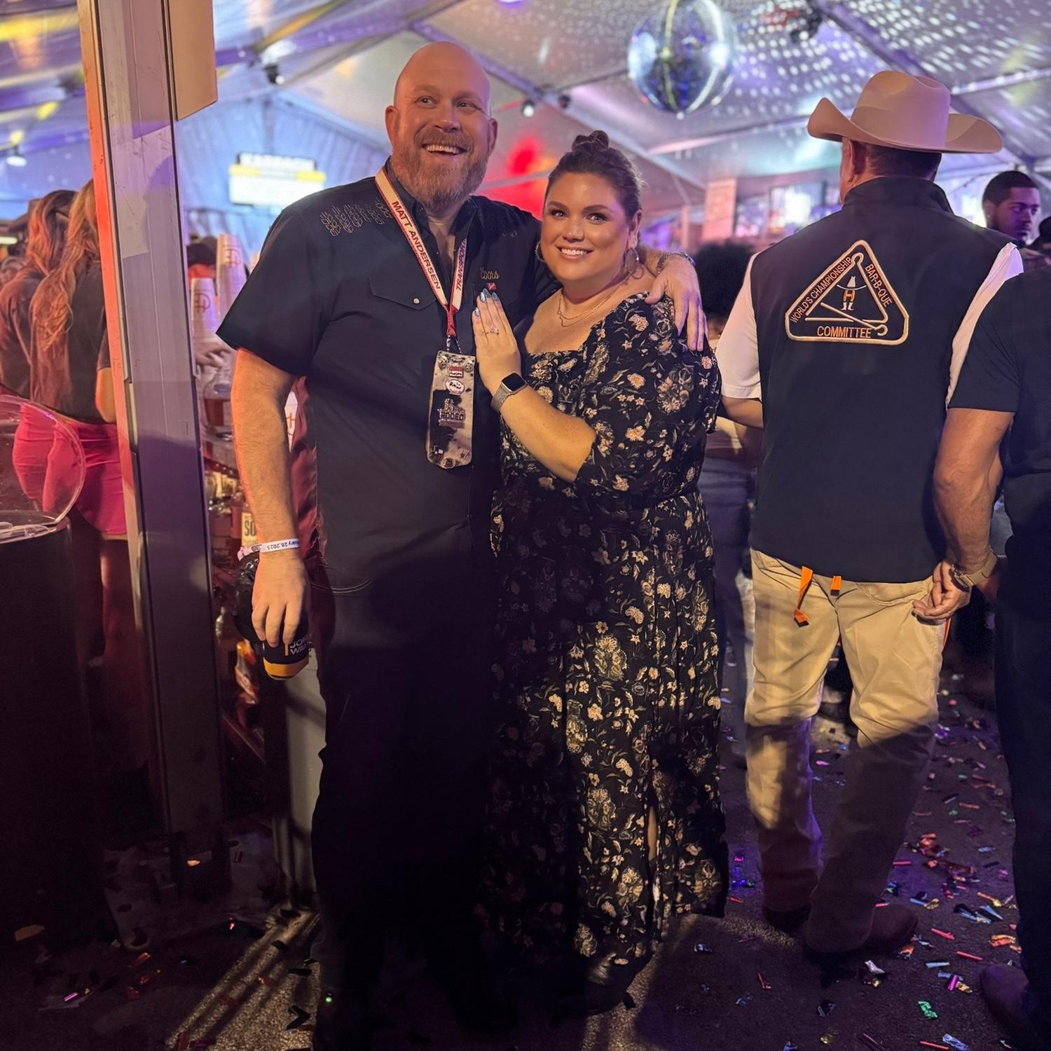 At BBQ Cookoff after getting engaged!