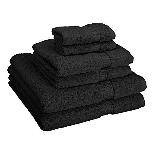 Superior 900GSM 6 PC BK Towel Set, 6PC, Black