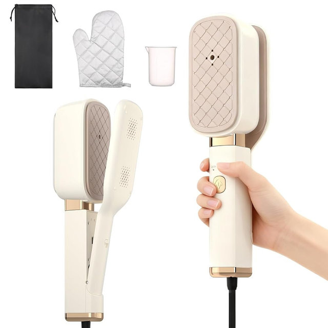 TeSabMi Travel Steamer for Clothes, 3 In 1 Steam, Iron & Press, 15s Heat Up, Lightweight Clothes Steamer, Flip-Design Handheld Portable Steamer, Travel/Home/Office Use