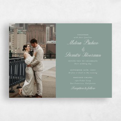 Rich Sage, Green Wedding Invitation - Mabel Photo