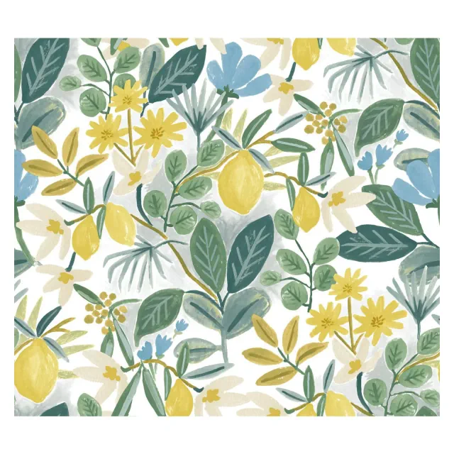 Rifle Paper Co. Amalfi Peel and Stick Wallpaper: Removable Vinyl, Self-Adhesive, Floral Botanical, 28 Sq Ft Coverage